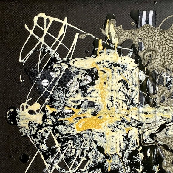 Across - Original Art Mixed Media Collage Painting Framed 12"x15" - Picture 4 of 9